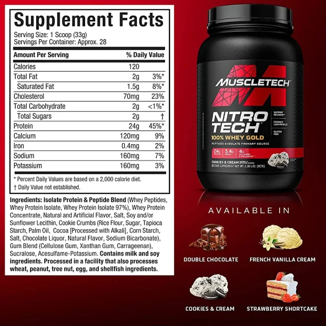 MuscleTech Nitro Tech Whey Gold 900gr